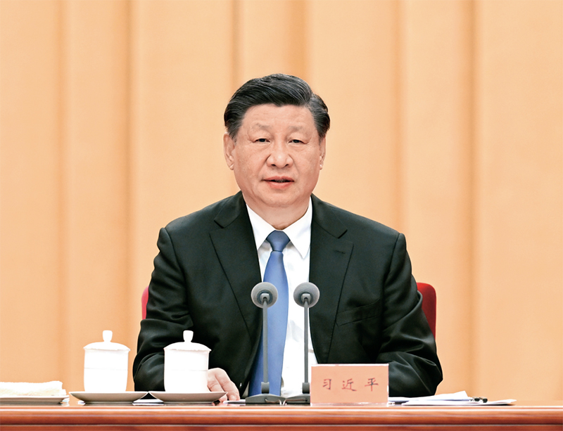 2023年1月9日，中共中央總書記、國家主席、中央軍委主席習(xí)近平在中國共產(chǎn)黨第二十屆中央紀(jì)律檢查委員會第二次全體會議上發(fā)表重要講話。 新華社記者 張領(lǐng)/攝
